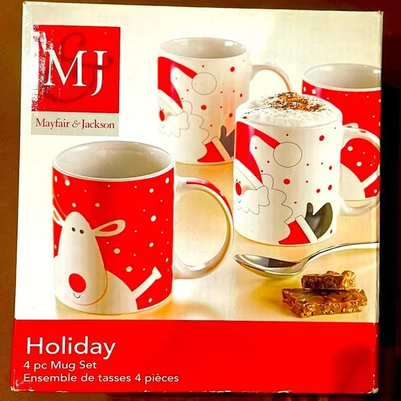 Holiday Mug Set 4 Piece Set - Christmas Gift Ideas - Picture 10 of 15